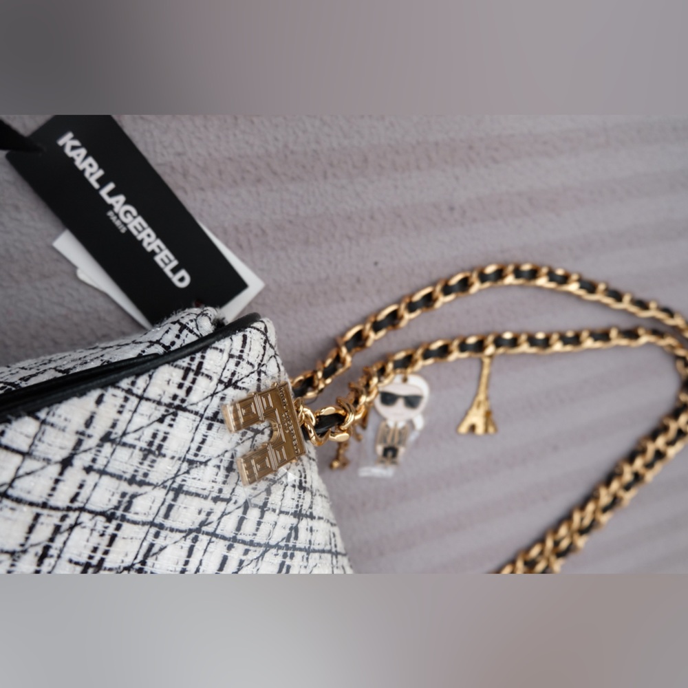 NWT Karl Lagerfeld Tweed Bag - Picture 3 of 7